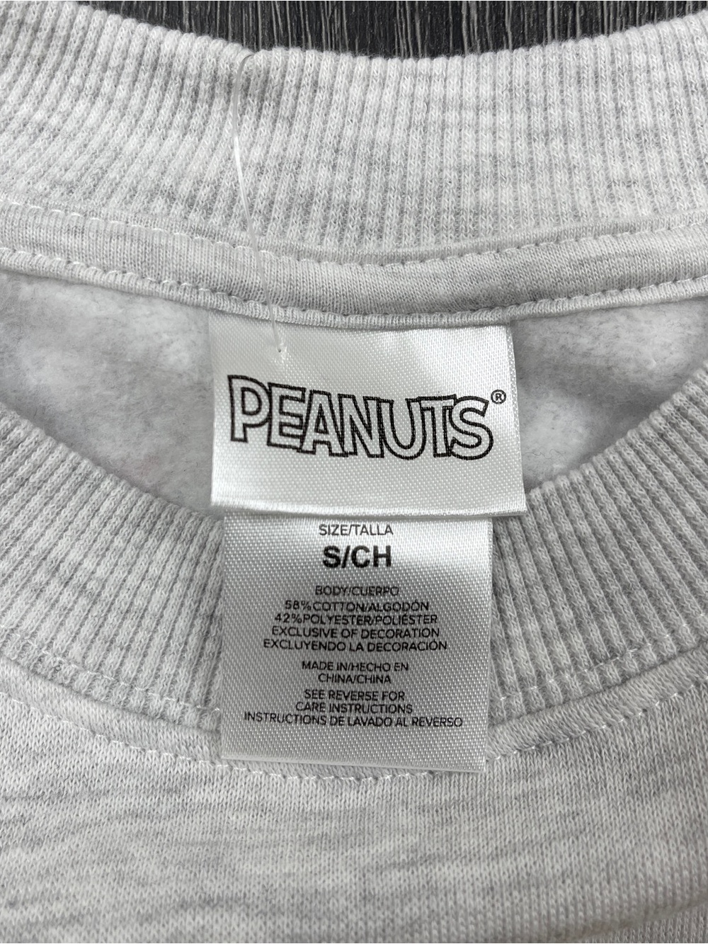 Peanuts Characters Gray Double Sided Sweatshirt Women’s Size S NWT - Picture 5 of 8